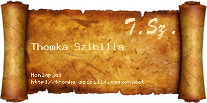 Thomka Szibilla névjegykártya